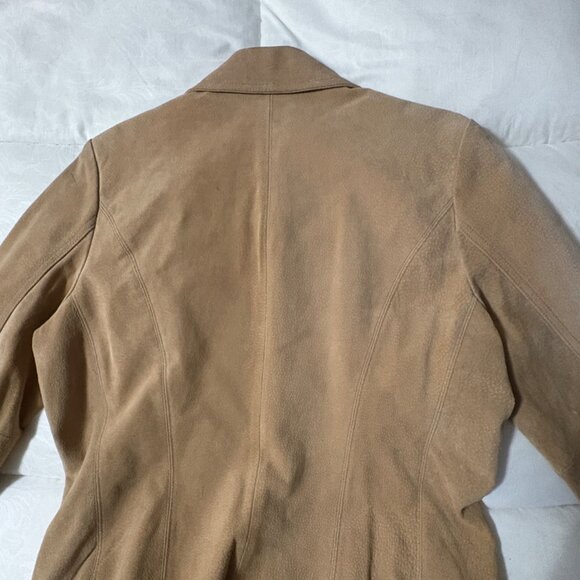 VTG Siena Womens Tan Suede Leather Jacket Full-Zip Collared 1990s Vintage L - Picture 5 of 12